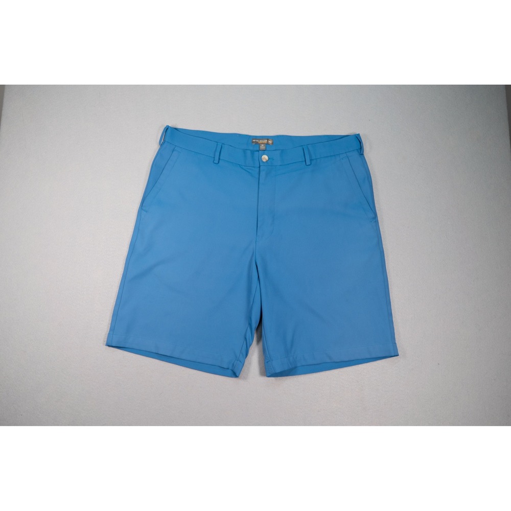 Peter Millar Crown Sport Golf Shorts Men 36 Blue Performance Stretch Flat Front